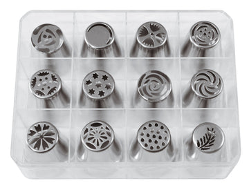 World Cuisine Drop Flower Tip Set by PADERNO – Medium, Stainless Steel, Gray, Model 47357-38