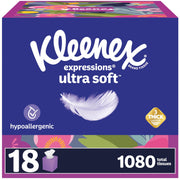 Kleenex White / 60 Count (Pack of 18) / NEW Box Tissues