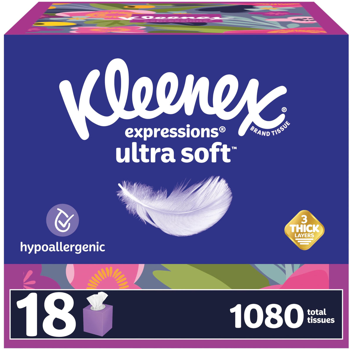 Kleenex White / 60 Count (Pack of 18) / NEW Box Tissues