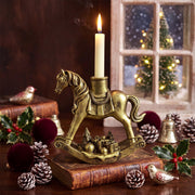 Meanplan Rocking Horse Candle Holder, 7.2 Inch, Antique Gold