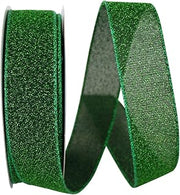 Reliant Ribbon Sparkle Glimmer Radiance Wired Edge Ribbon, 1-1/2 Inch X 20 Yards, Emerald Green