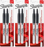 Sharpie Retractable Permanent Markers, Fine Point, Black, 6 Count