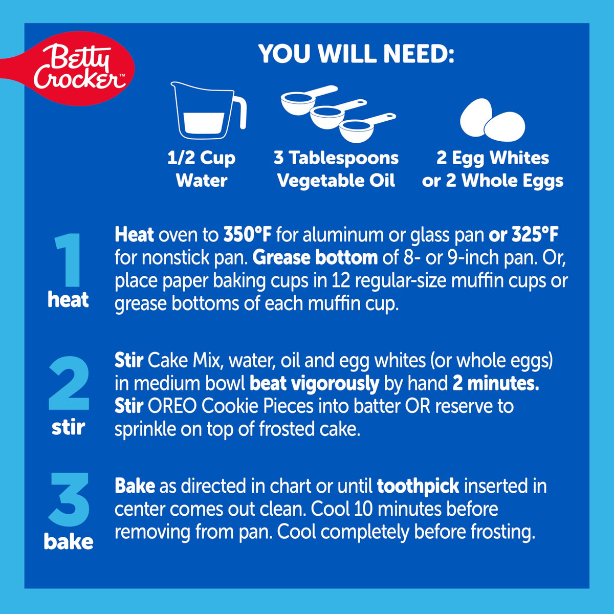 OREO White Cake Mix by Betty Crocker – 9.3 Ounce (Pack of 6), Pack of 6