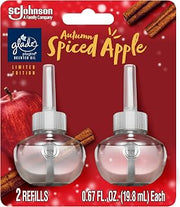 Glade PlugIns Refills Air Freshener, Scented and Essential Oils for Home and Bathroom, Autumn Spiced Apple, 1.34 Fl Oz, 2 Count