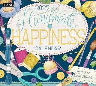LANG Handmade Happiness 2025 13.4 x 24 Inch Monthly Deluxe Wall Calendar | Envelope |