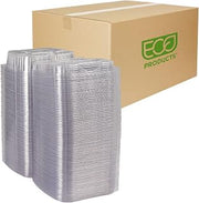 ECO PRODUCTS Compostable 8" Clear PLA Plastic Clamshell To Go Containers, Case of 160, 3 Compartment, Meal Prep Box, Take Out Box, PLA is a Renewable Material Made from Plants, ASTM, BPI-Certified