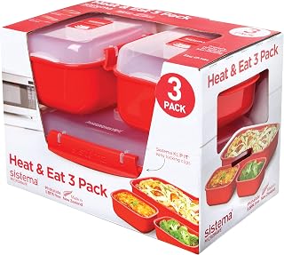 Sistema 1153 Microwave Heat & Eat, Red