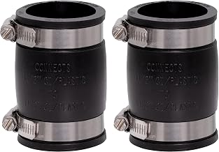 Fernco 1056-150 Flexible Pipe Coupling 1-1/2” CI/Plastic/Steel to 1-1/2” CI/Plastic/Steel | Pack of 2