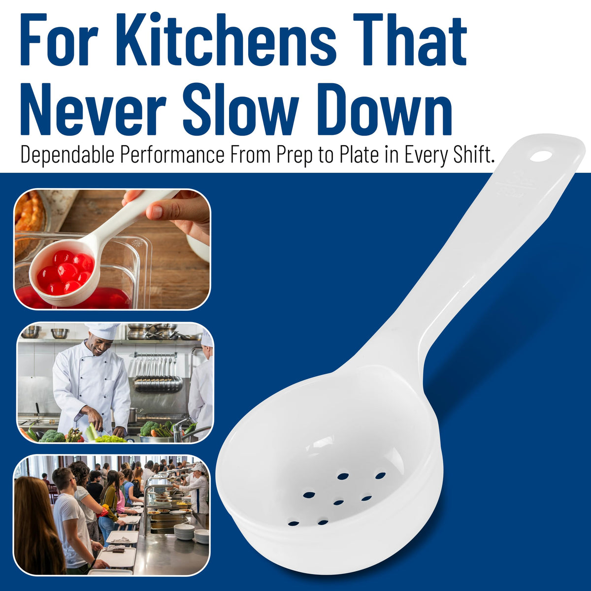 Carlisle FoodService Products 3 Ounces / White / Pack of 1 Cooking Spoons