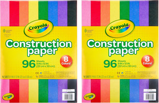 Construction Paper 96 Sheets - Pack of by Crayola – 9" x 12" (Pack of 2), Paper, Multiple Color, Pack of 2, Model 99-3000