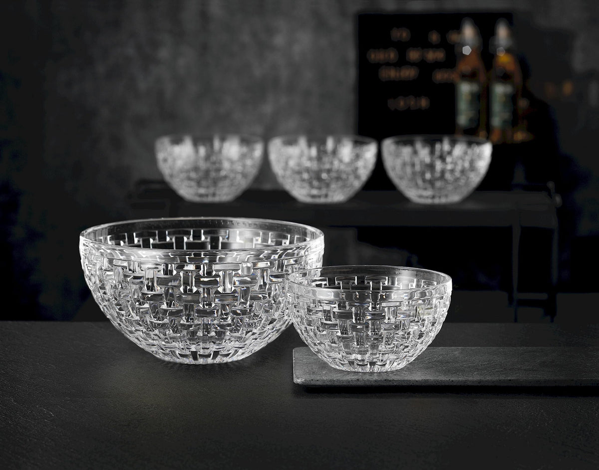 Bossa Nova Round Crystal Dip Bowls by Nachtmann – Set of 4, 3.5 fluid_ounces, Fine Crystal, White, Pack of 4