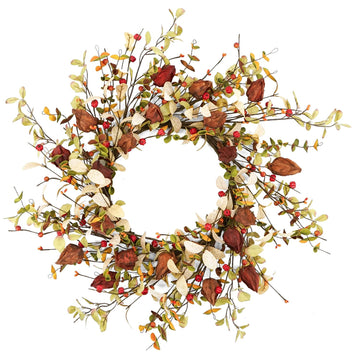 YNYLCHMX Fall Wreath, 20 Inch Diameter, Fall Berries