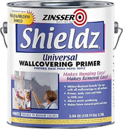 1 gal Zinsser 02501 White Zinsser, Shieldz Universal Wallcovering Primer Sealer | Water-Based Acrylic Interior Primer for Wallpaper Adhesion, Drywall Protection, Tintable, 02501