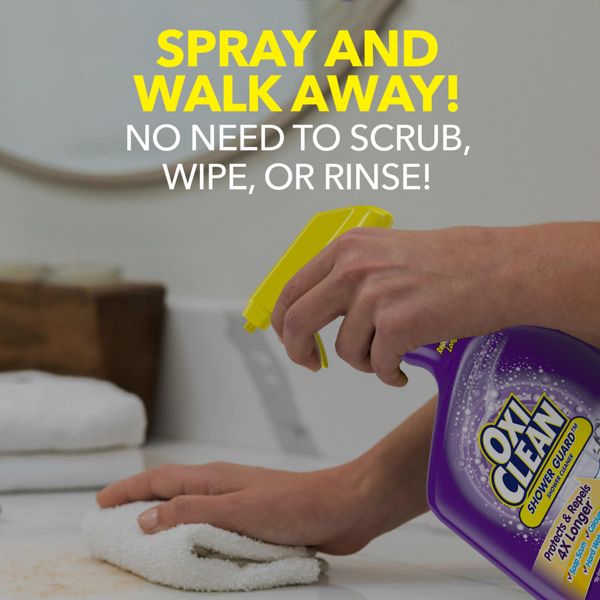 Shower Guard Daily Shower Cleaner by OxiClean – 30 Fl Oz (Pack of 1), White, Model 757037350218