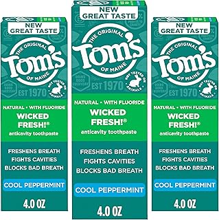 Tom's of Maine Wicked Fresh Fluoride Toothpaste, Peppermint, 4 Ounce (Pack of 24)