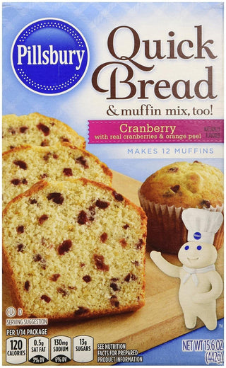 Cranberry Quick Bread Mix - 15.6 oz by Pillsbury – 15.6 Ounce (Pack of 1), Model 5150079420