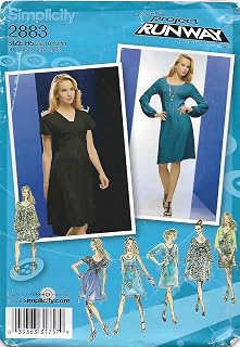 Misses Knit Dress Sewing Pattern Sleeve Variations Overbodice Simplicity 2883 Size 6-8-10-12-14 Project Runway
