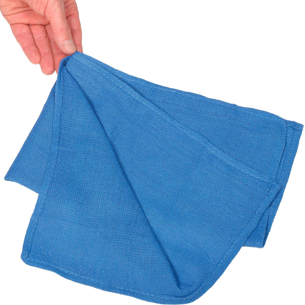 50 Lb. Box 100% Cotton Huck Towels by Global Industrial – 15" x 25", 100% Cotton, Blue, Model N010-C67*50