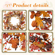 YNYLCHMX Fall Wreath, 20 Inch Diameter, Pinecones Artificial Wreath