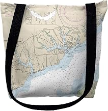 Betsy Drake TY11552ORM 16 x 16 in. Oriental North Carolina Nautical Map Tote Bag - Medium