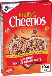 Cheerios Fruity Breakfast Cereal, Heart Healthy, Gluten Free, 10.6 oz | No Colors from Artificial Sources, Can Help Lower Cholesterol, 21g Whole Grain per Serving, 12 Vitamins & Minerals