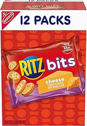 Ritz Bits Cheese Sandwich Crackers, Lunch Snacks, 12 Snack Packs