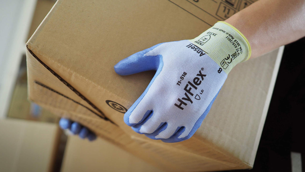 HyFlex 11-518 Ultra-Thin PU Work Gloves by Ansell – Medium (Pack of 24), Polyurethane, Blue, Pack of 12, Model 235133