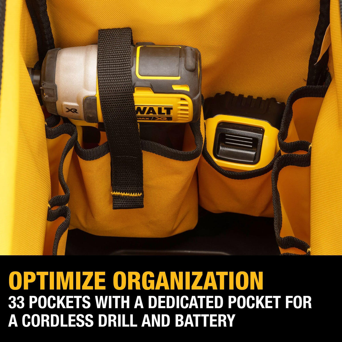 DEWALT 20" Open Mouth Tool Bag / One Size / Black, Yellow Tool Bags