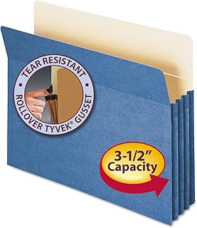 SMEAD 73225 3 1/2-Inch Exp Colored File Pocket Straight Tab Letter Blue