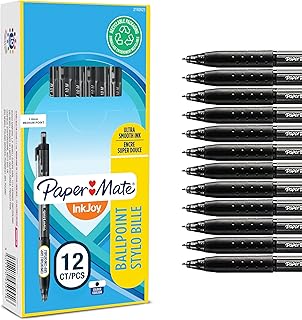 Paper Mate InkJoy 300RT Retractable Ballpoint Pens | Medium Point (1.0 mm) | Black | 12 Count