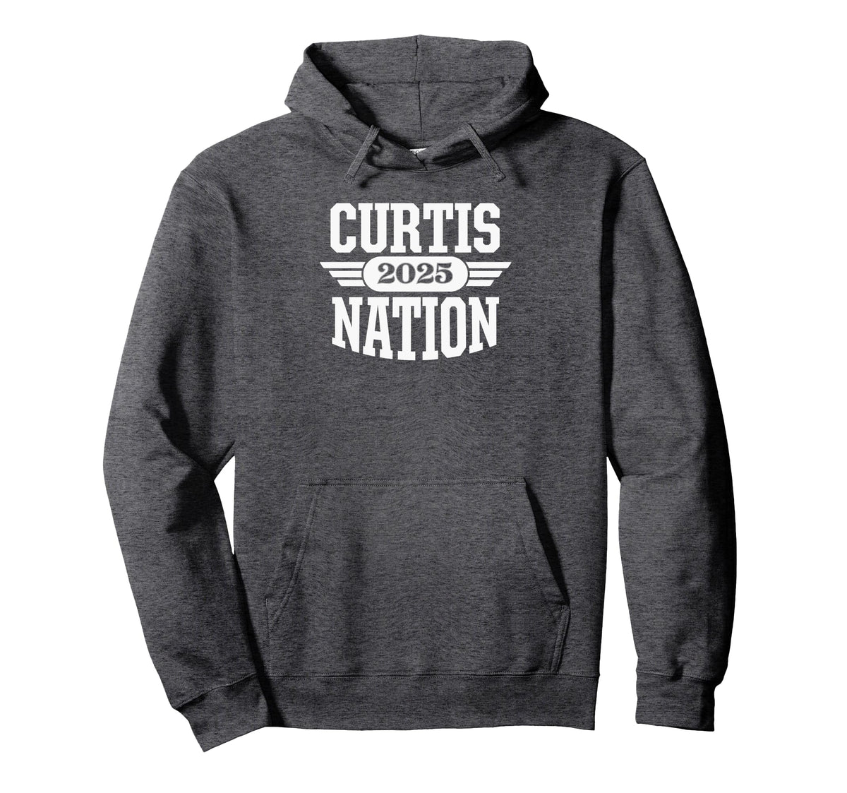 Curtis High School Nation 2025 HS Pullover Hoodie by Curtis Warriors Official High School Gear – Polyester, Grey, Model T6M86AR5XJC