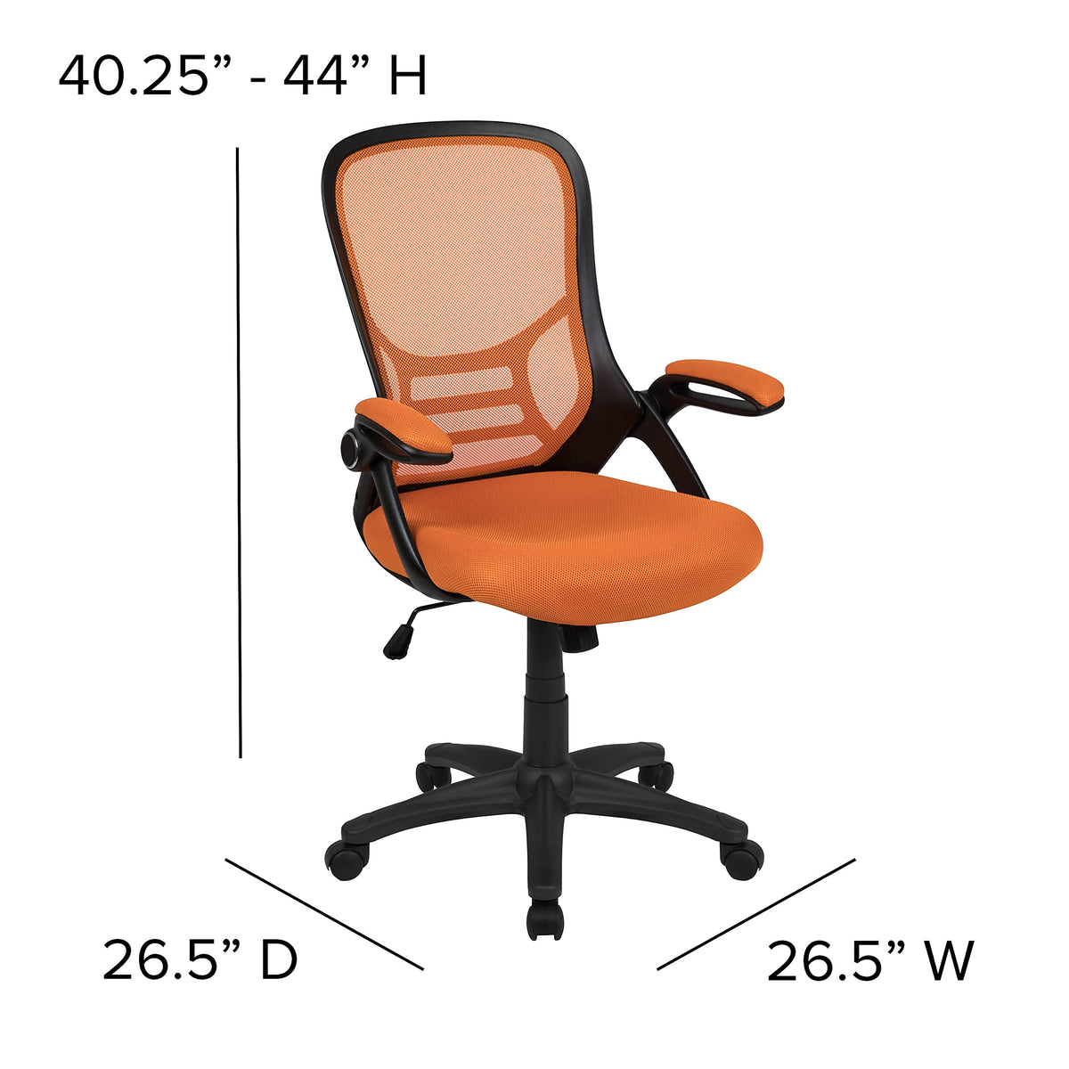 Flash Furniture Orange / Set of 1 / Contemporary Home Office Desk Chairs