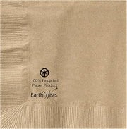 Hoffmaster 180230 Earth Wise Kraft Beverage Napkin, 2 Ply, 1/4 Fold, 10" x 10" Natural (Packs of 3000)