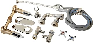 T&S Brass B-0680-ST Bedpan Washer with Mixing Faucet, Loose Key Stops, Vacuum Breaker and Self Closing Valve