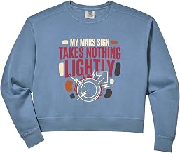 Womens Mars Sign Mars Astrology Mars Placement Red Flag Gift Comfort Colors Crop Sweatshirt