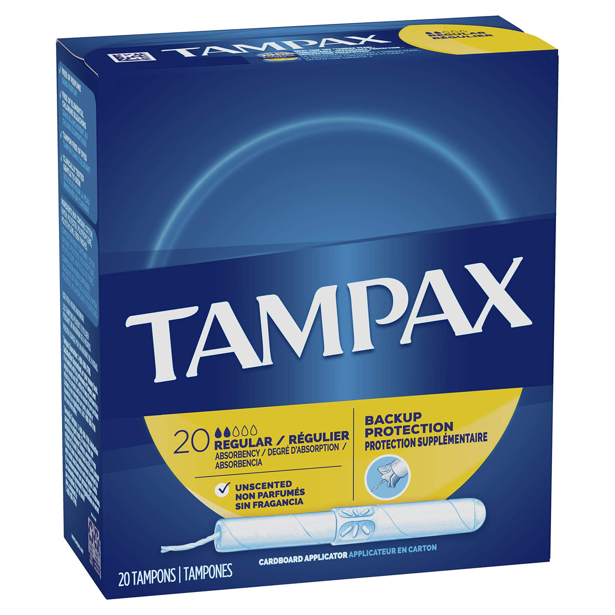 Cardboard Applicator Tampons by Tampax – 20 Count (Pack of 4), Cardboard, Model 646350