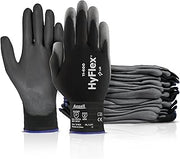 Ansell HyFlex 11-600 Black Light Duty Work Gloves, Size S, 12 Pairs