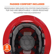 Ergodyne Red / Full Brim Safety Helmet - Type 2, Class C / 1 Head Protection