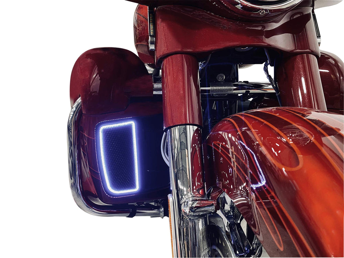 Dynamic Lower Fairing Inserts for Harley-Davidson Motorcycles by Custom Dynamics – black, Model CD-LF-AW-B