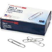No. 1 Paper Clips by Officemate – 30 pack, Alloy Steel, Silver, Model 99931