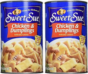 Sweet Sue Chicken & Dumplings - Scratch Made Canned Chicken Dumplings, 14 Grams of Protein Per Serving - Food Service Size for Cafeteria, Bulk Pantry - 48 oz Can (Pack of 2)