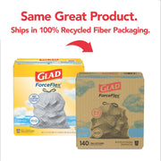 ForceFlex Tall Kitchen Trash Bags by Glad – 140 Count (Pack of 1), 13.0 gallons, Plastic, Gray, Model TU_4767291