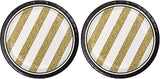 Creative Converting 8-Count Sturdy Style 7-Inch Paper Dessert Plates, Black and Gold (Pack of 2)