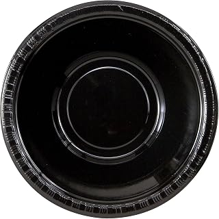 Creative Converting Touch of Color Plastic Bowls Party Supplies, 12oz, Black,28134051