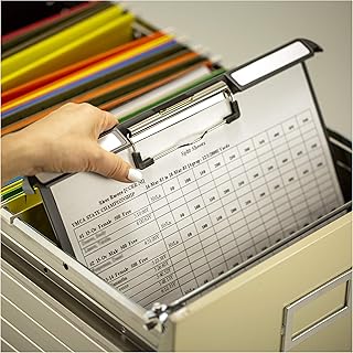 Officemate 83040 Landscape Klip & File, 1" Capacity, Holds 8 1/2 x 11, Plastic, Charcoal (83040)