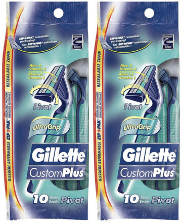 Mens Sensor Plus 2 Razor Disposable 10 Count (Pack of 2) by Gillette – 10 Count (Pack of 2), Chromium, Blue, Pack of 2, Model 11579