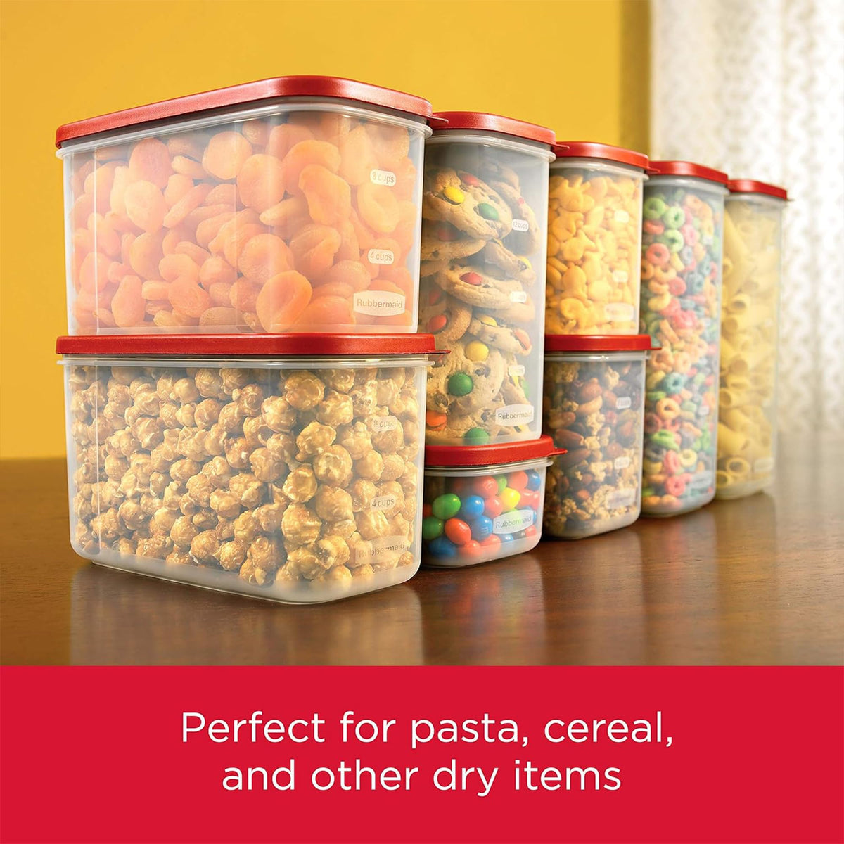 Premium Modular Food Storage Lids by Rubbermaid – 18-Cup, 2 Pack, 18.0 cups, Plastic, Clear, Model 2108400