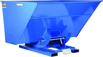 Vestil D-300-HD Steel Heavy Duty Self Dumping Hopper 3 Cubic Yard 6000 Lb. Capacity Blue
