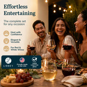 Libbey Red & White 12 / 12 Count / Stemless Wine Glasses