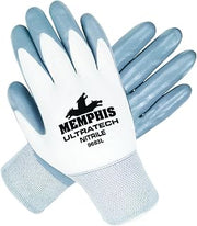 MCR Safety 9683S Ultratech Nylon Shell Men's Gloves, Small, White, 1-Pair